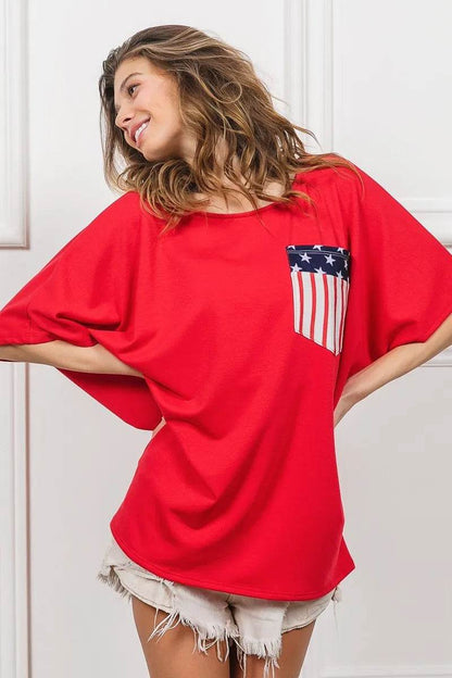 BiBi French Terry With Front Pocket Dolman Sleeves Top - Shop Style & More | Fresh Looks, Everyday Deals & Free Shipping
