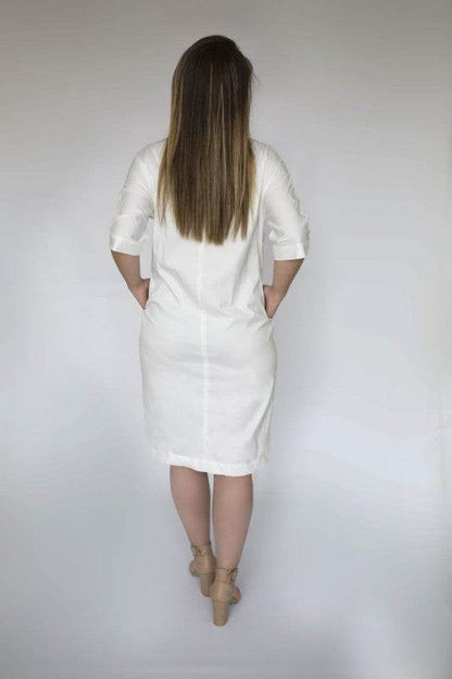 White Dress jacket 3/4 sleeve ties in front with p - Shop Style & More | Fresh Looks, Everyday Deals & Free Shipping