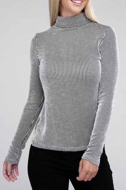 Ribbed Turtle Neck Long Sleeve Top - Shop Style & More | Fresh Looks, Everyday Deals & Free Shipping