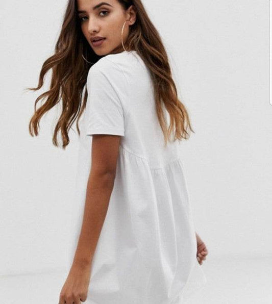 Jersey Dress white with Pockets - Shop Style & More | Fresh Looks, Everyday Deals & Free Shipping
