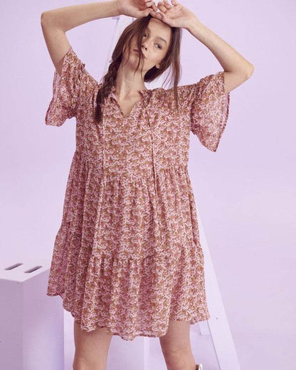 Floral print v-neck mini dress - Shop Style & More | Fresh Looks, Everyday Deals & Free Shipping