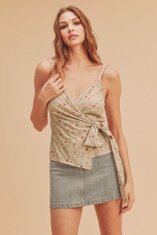 Aemi + Co Ditsy Floral Surplice Adjustable Straps Cami - Shop Style & More | Fresh Looks, Everyday Deals & Free Shipping