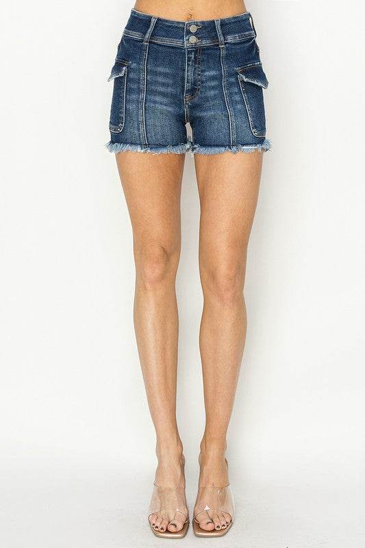 RISEN Raw Hem Denim Shorts with Pockets - Shop Style & More | Fresh Looks, Everyday Deals & Free Shipping