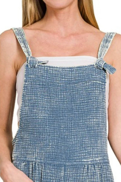 Zenana Woven Double Gauze Acid Washed Romper - Shop Style & More | Fresh Looks, Everyday Deals & Free Shipping