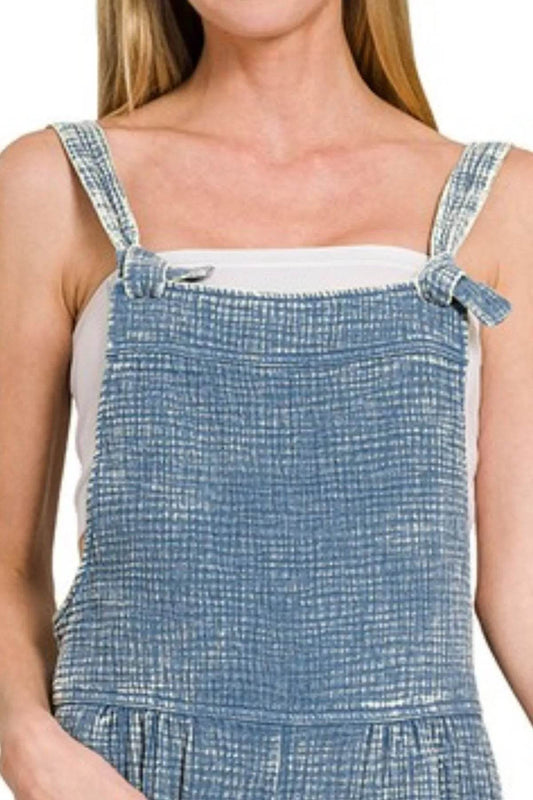 Zenana Woven Double Gauze Acid Washed Romper - Shop Style & More | Fresh Looks, Everyday Deals & Free Shipping