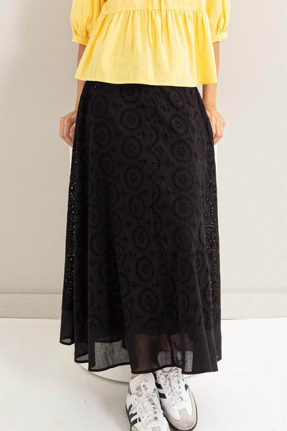 HYFVE Eyelet High-Waist Midi Skirt - Shop Style & More | Fresh Looks, Everyday Deals & Free Shipping