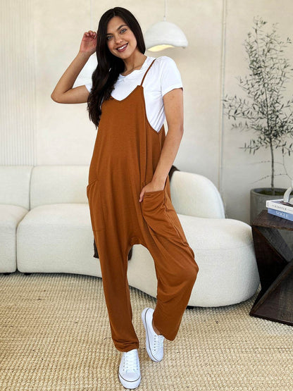 Double Take Full Size Sleeveless V-Neck Pocketed Jumpsuit - Shop Style & More | Fresh Looks, Everyday Deals & Free Shipping