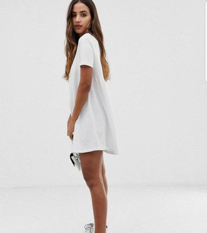 Jersey Dress white with Pockets - Shop Style & More | Fresh Looks, Everyday Deals & Free Shipping