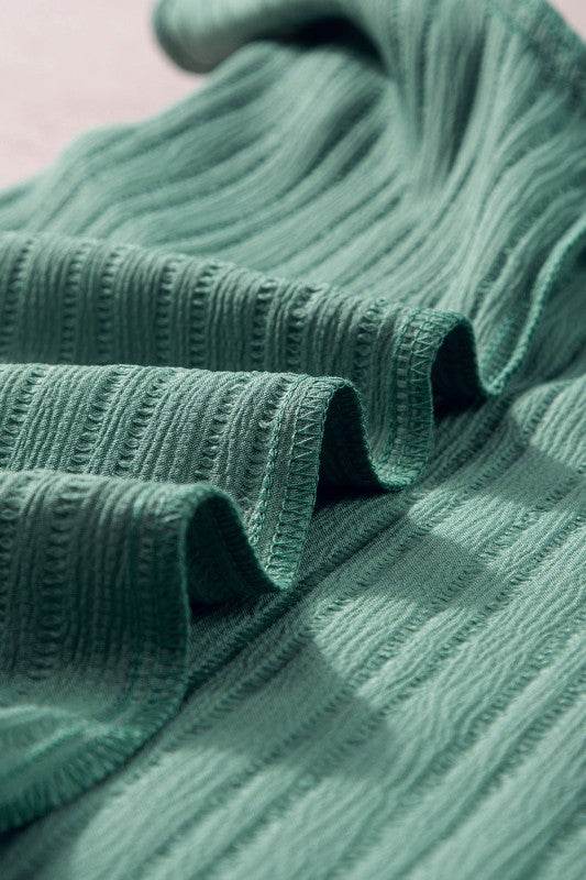 Capri Ruffled Half Sleeve V Neck Textured Top - Shop Style & More | Fresh Looks, Everyday Deals & Free Shipping