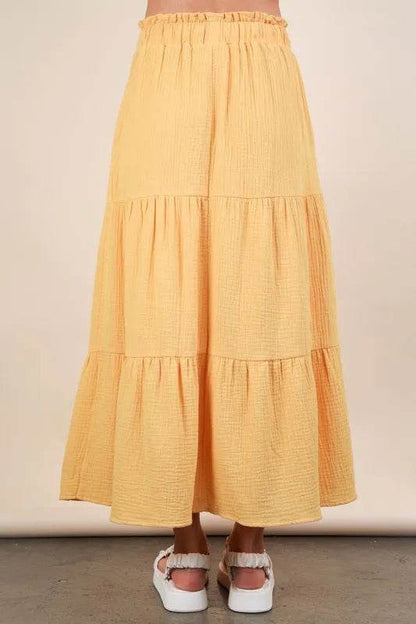 VERY J Elastic Waist Tiered Maxi Skirt - Shop Style & More | Fresh Looks, Everyday Deals & Free Shipping