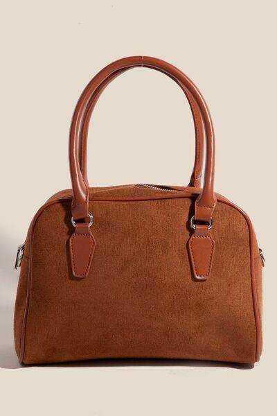 Fame Faux Leather Handle Boxy Handbag - Shop Style & More | Fresh Looks, Everyday Deals & Free Shipping