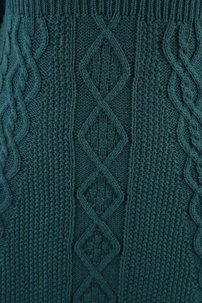 Cable Knit Round Neck 3/4 Slvs Mini Sweater Dress - Shop Style & More | Fresh Looks, Everyday Deals & Free Shipping