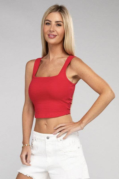 Cotton Square Neck Cropped Cami Top - Shop Style & More | Fresh Looks, Everyday Deals & Free Shipping