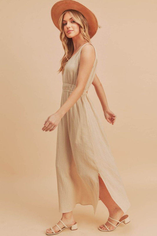 Aemi + Co Side Slit Round Neck Sleeveless Tank Dress - Shop Style & More | Fresh Looks, Everyday Deals & Free Shipping