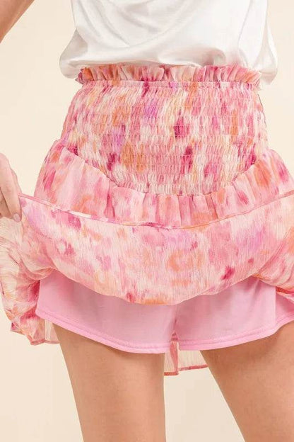 And The Why Printed Lurex Smocked Waist Tiered Skort - Shop Style & More | Fresh Looks, Everyday Deals & Free Shipping