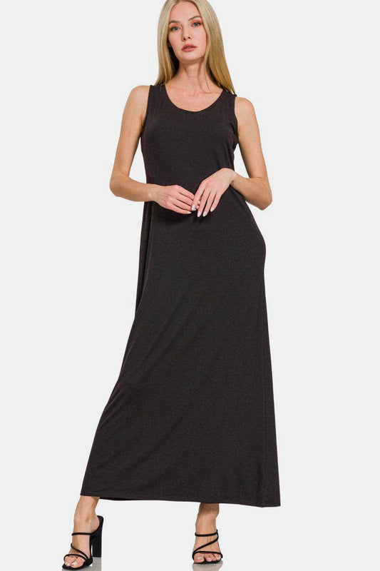 Zenana Scoop Neck Wide Strap Tank Dress - Shop Style & More | Fresh Looks, Everyday Deals & Free Shipping
