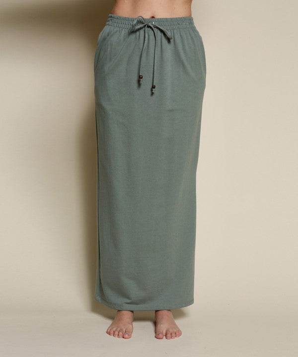 BRUSHED ORGANIC HEMP Side Slit Maxi Skirt - Shop Style & More | Fresh Looks, Everyday Deals & Free Shipping