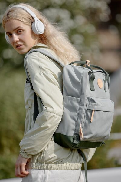 Himawari Waterproof Canvas Backpack Bag with Side Pockets Gray One Size Bags