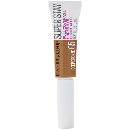 Maybelline New York Super Stay Super Stay Full Coverage, Under-eye Concealer Liquid Makeup For Up To 24H Wear, With Paddle Applicator, Deep Bronze, 0.23 fl. oz., 65 Deep Bronze