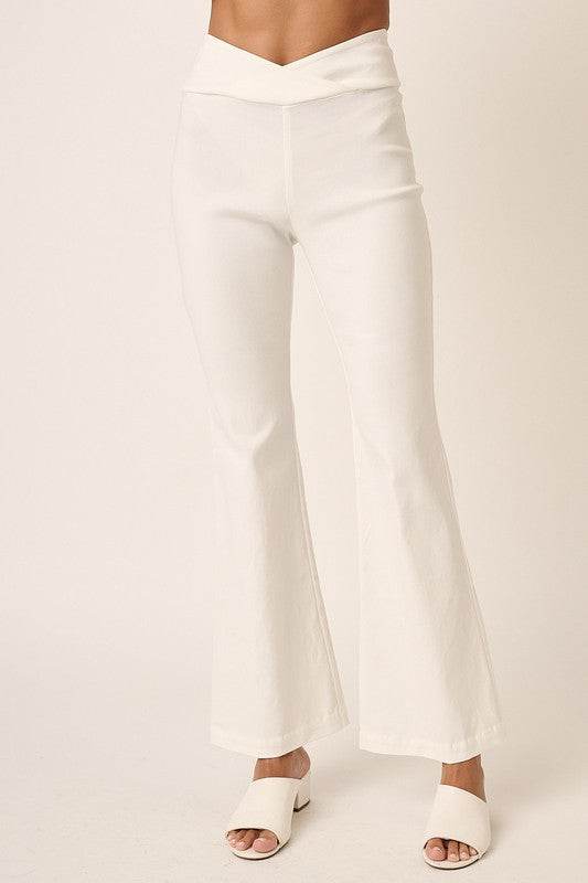 Mittoshop Surplice V Waist Flare Pants - Shop Style & More | Fresh Looks, Everyday Deals & Free Shipping