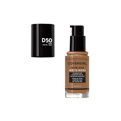 COVERGIRL TruBlend Matte Made Liquid Foundation, Deep Golden D50, 1.01 Fl Oz (Pack of 1) - Shop Style & More | Fresh Looks, Everyday Deals & Free Shipping