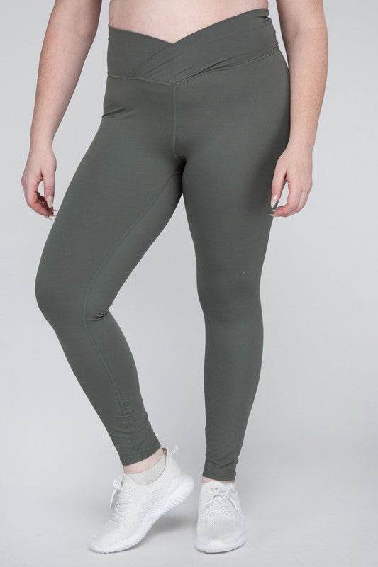 Plus Size V Waist Full Length Leggings - Shop Style & More | Fresh Looks, Everyday Deals & Free Shipping