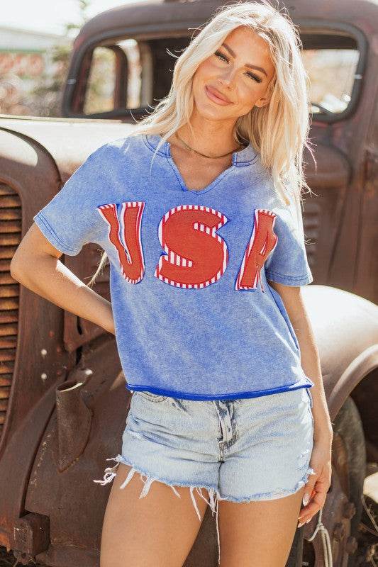USA Patch Mineral Wash Vintage Graphic Top - Shop Style & More | Fresh Looks, Everyday Deals & Free Shipping