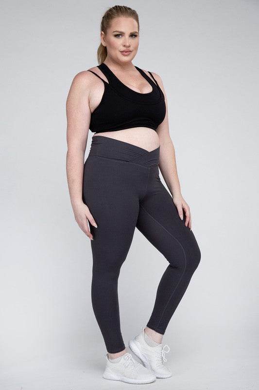 Plus Size V Waist Full Length Leggings - Shop Style & More | Fresh Looks, Everyday Deals & Free Shipping