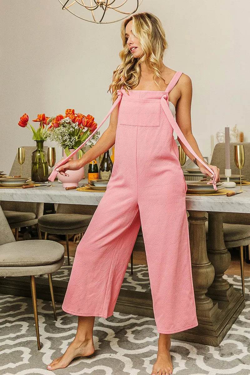 BiBi Textured Jacquard Jumpsuit with Side Pockets - Shop Style & More | Fresh Looks, Everyday Deals & Free Shipping