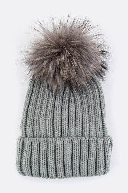 Raccoon Fur PomPom Beanie - Shop Style & More | Fresh Looks, Everyday Deals & Free Shipping