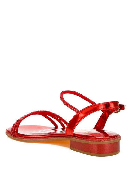 Nobbity Rhinestone Pearl Detail Flat Sandals - Shop Style & More | Fresh Looks, Everyday Deals & Free Shipping