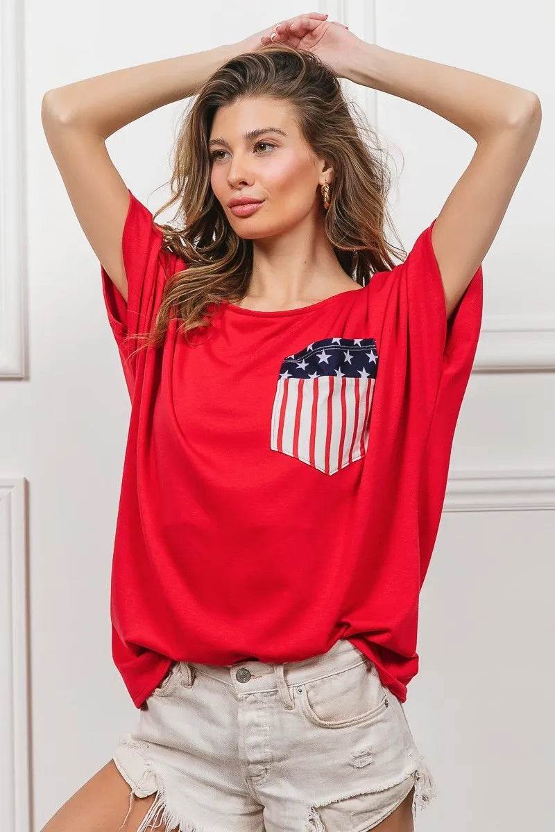 BiBi French Terry With Front Pocket Dolman Sleeves Top - Shop Style & More | Fresh Looks, Everyday Deals & Free Shipping
