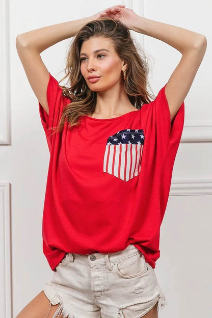 BiBi French Terry With Front Pocket Dolman Sleeves Top - Shop Style & More | Fresh Looks, Everyday Deals & Free Shipping