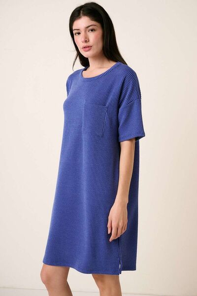 Mittoshop Urban Rib Knit Short Sleeve Tee Dress Casual Dresses