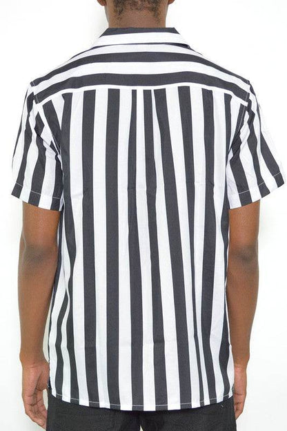 MENS SHORT SLEEVE STRIPED BUTTON DOWN PRINT SHIRT - Shop Style & More | Fresh Looks, Everyday Deals & Free Shipping