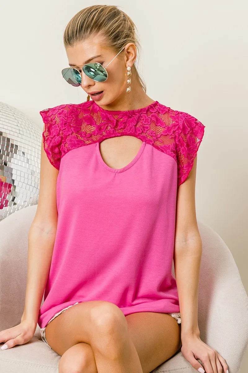 BiBi French Terry Knit Cut Out Detailed With Lace - Shop Style & More | Fresh Looks, Everyday Deals & Free Shipping
