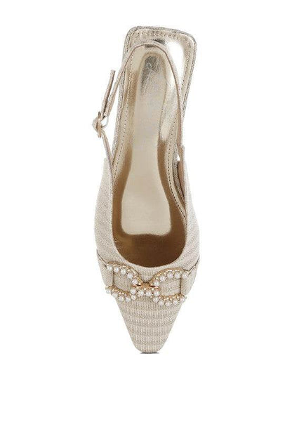 Crina Pearl-Detailed Horsebit Woven Flats - Shop Style & More | Fresh Looks, Everyday Deals & Free Shipping