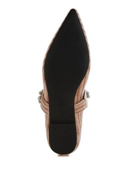 Dresden Diamante Brooch Velvet Ballerinas - Shop Style & More | Fresh Looks, Everyday Deals & Free Shipping