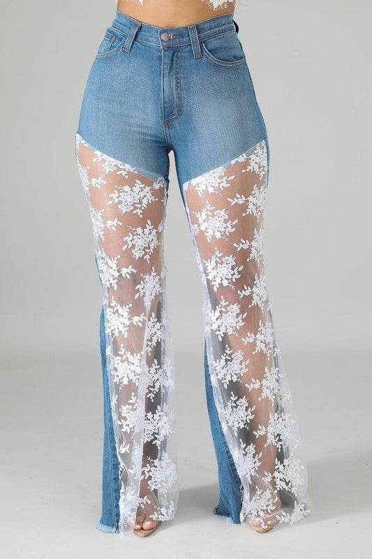 Lace Bell Bottom Jean - Shop Style & More | Fresh Looks, Everyday Deals & Free Shipping