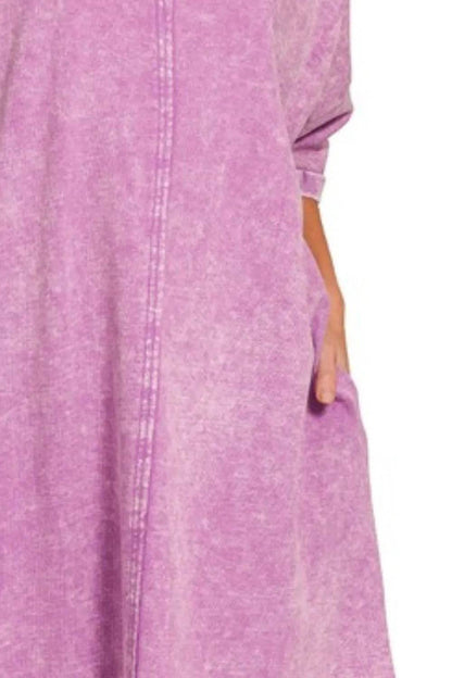 Zenana Acid-washed French Terry Tee Shirts Dress - Shop Style & More | Fresh Looks, Everyday Deals & Free Shipping