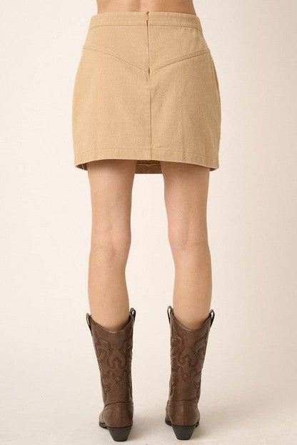 Mittoshop Zipper Back Twill Mini Skirt - Shop Style & More | Fresh Looks, Everyday Deals & Free Shipping
