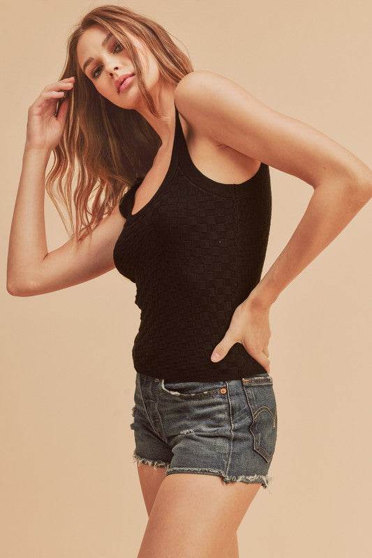 Aemi + Co Scoop Neck Wide Strap Knit Tank - Shop Style & More | Fresh Looks, Everyday Deals & Free Shipping