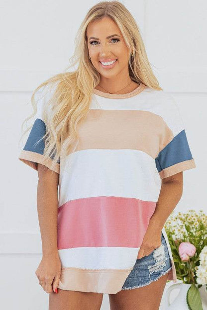 Kensley Patchwork Side Split Tunic Top - Shop Style & More | Fresh Looks, Everyday Deals & Free Shipping