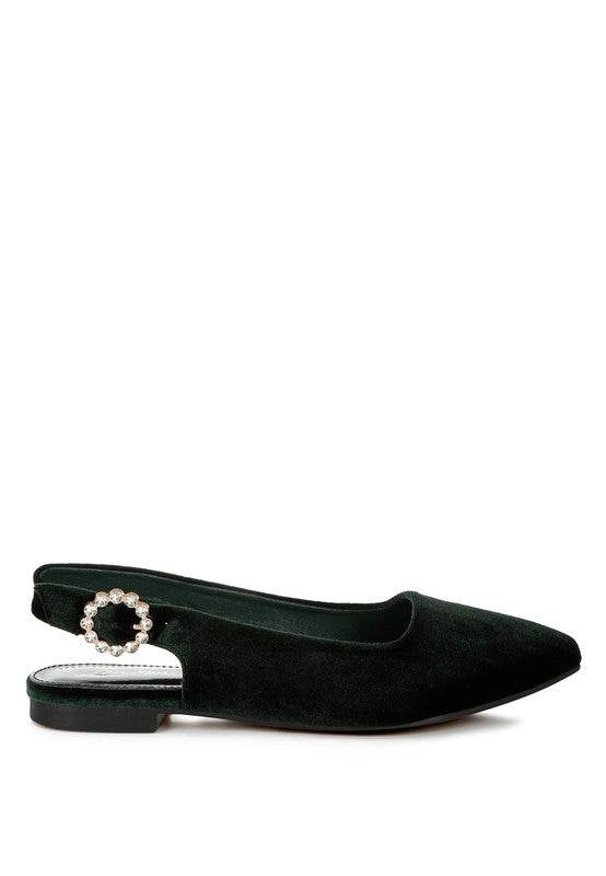 Dolan Velvet Slingback Flat Sandals - Shop Style & More | Fresh Looks, Everyday Deals & Free Shipping
