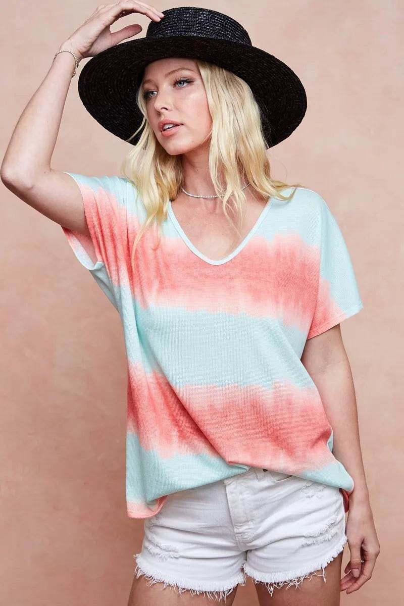 BiBi Tiedye Printed Hacci Knit Top - Shop Style & More | Fresh Looks, Everyday Deals & Free Shipping
