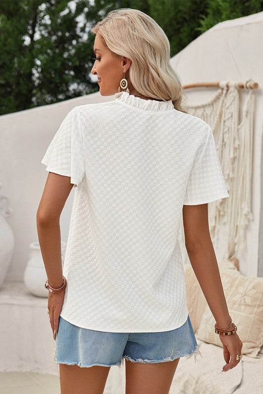 V Neck Loose Fit Solid Button Plaid Shirt - Shop Style & More | Fresh Looks, Everyday Deals & Free Shipping