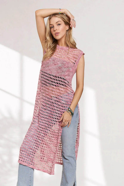 ADORA Multi Color Crochet Tunic Top - Shop Style & More | Fresh Looks, Everyday Deals & Free Shipping