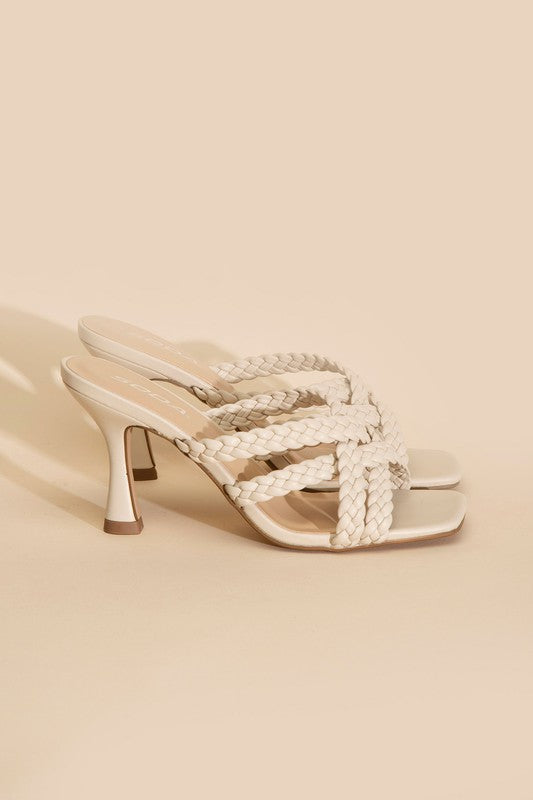 KELLAN-S Double Cross Braided Heels Sandals