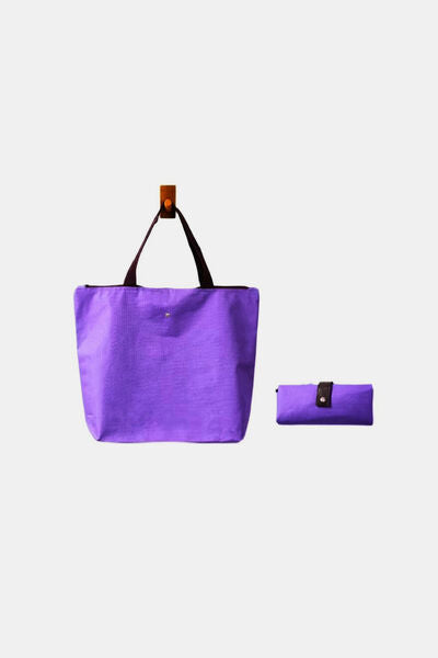 Zenana Large Capacity Foldable Oxford Tote Bag Purple One Size Bags