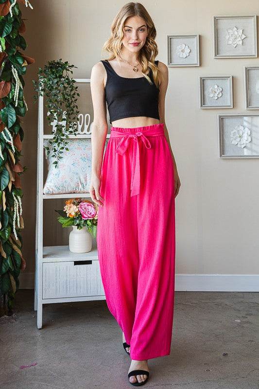 Heimish Full Size Front Tie Pants with Paperbag Waistband Plus Size - Shop Style & More | Fresh Looks, Everyday Deals & Free Shipping